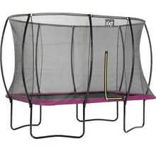 Rechteckiges Gartentrampolin mit Sicherheitsnetz.