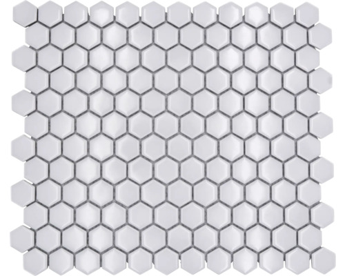 Keramikmosaik Hexagon HX050 26,0x30,0 cm weiß