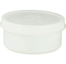 Weißer Kunststoffbehälter mit Deckel