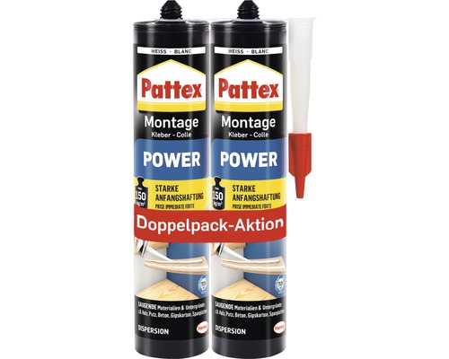 Montagekleber Pattex Power weiß 370 g Duo-Pack