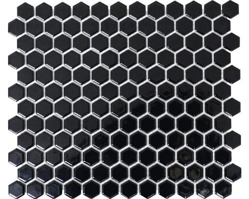 Keramikmosaik Hexagon HX060 26,0x30,0 cm schwarz