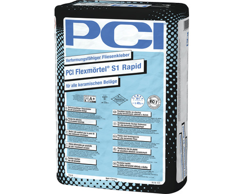 PCI Flexmörtel® S1 Rapid verformungsfähiger Fliesenkleber für alle keramischen Beläge grau 20 kg PCI Flexmörtel® S1 Rapid verformungsfähiger Fliesenkleber für alle keramischen Beläge grau 20 kg