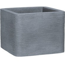 Pflanztopf geli Rillen Kunststoff 50x50x39 cm grau