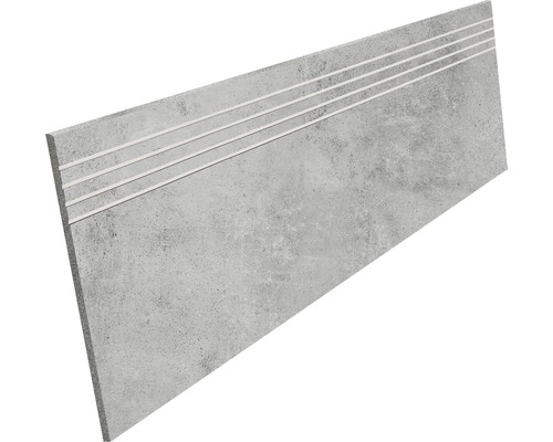 Feinsteinzeug Treppenstufe HOMEtek grey 30x120 cm grau matt