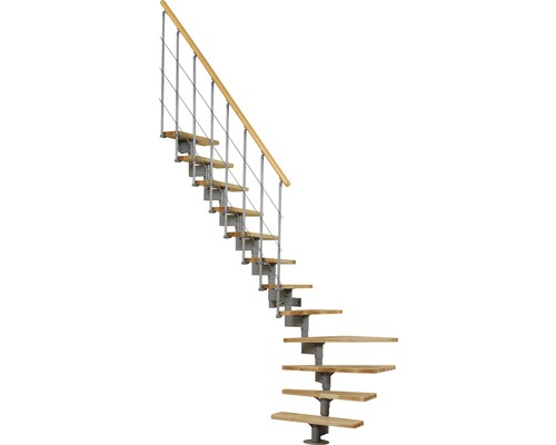 Mittelholmtreppe Pertura Kolina 12 Stufen/13 Steigungen 1/4 gewendelt Buche lackiert