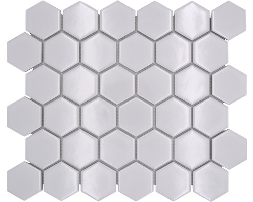 Keramikmosaik Hexagon HX080 32,5x28,1 cm weiß
