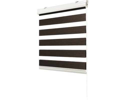 Doppelrollo mit horizontalen Streifen zur Fensterdekoration