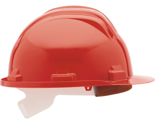Schutzhelm Modell "Bau" rot mit Schweißband, 6-Punkt-Aufhängung