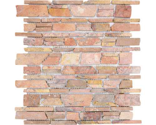 Natursteinmosaik Marmor MOS Brick 220 30,5x30,5 cm rot Mosaikfliese aus Naturstein