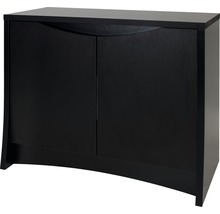 Schwarzer Holzschrank mit zwei Türen