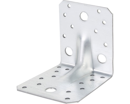 Schwerlast-Winkelverbinder m. Sicke 100 x 100 x 90 mm, sendzimirverzinkt, 1 Stück Winkelverbinder aus Metall mit Löchern zur Befestigung