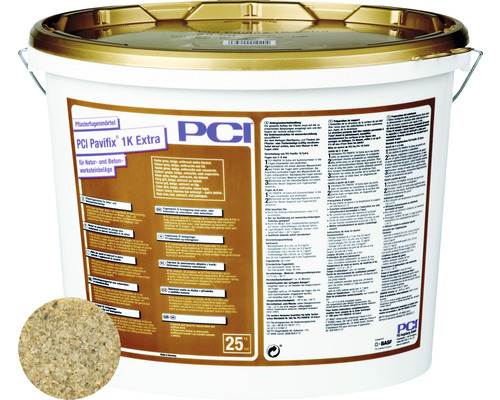 PCI Pavifix® 1K Extra Pflasterfugenmörtel für Natur- und Betonsteinbeläge beige 25 kg Eimer PCI Pavifix 1K Extra Pflasterfugenmörtel für Natur- und Betonwerksteinbeläge mit 25 Kilogramm Inhalt
