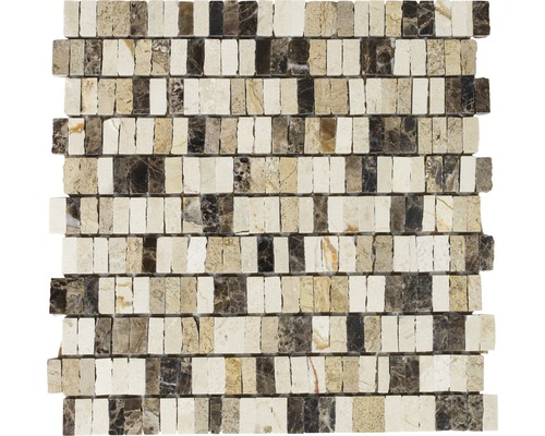 Natursteinmosaik Marmor MOS M10/VH21 30,0x30,0 cm beige