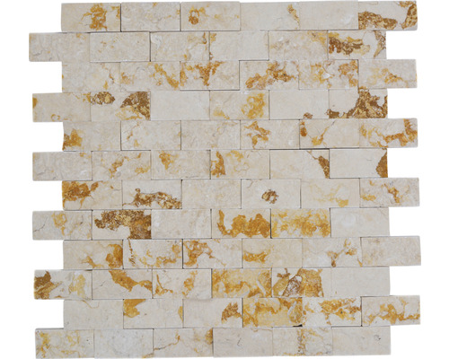 Natursteinmosaik Marmor MOS X3D 46 30,0x30,0 cm beige Mosaikmatte aus Naturstein