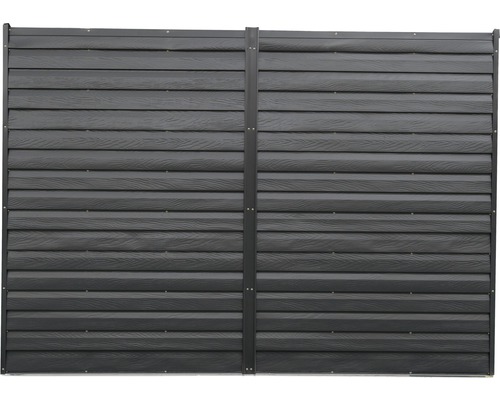 Zaunelement aus Kunststoff mit horizontalen Profilen