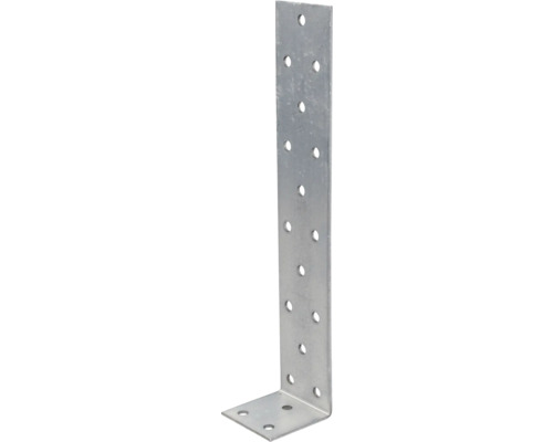 Flachstahlanker zum Einbetonieren 285 x 40 x 40 mm, sendzimirverzinkt, 1 Stück Winkelverbinder aus Metall mit Löchern für Schrauben