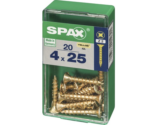 Spax Universalschrauben, 4 x 25 Millimeter, 20 Stück in Kunststoffbox