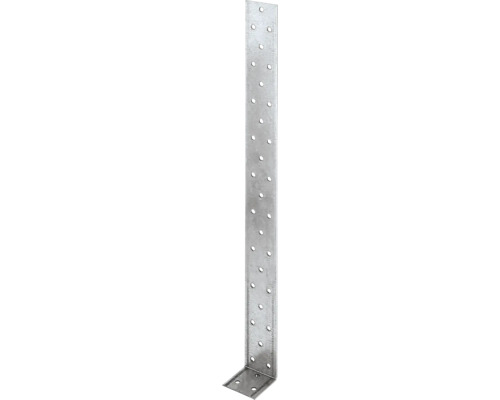 Flachstahlanker zum Einbetonieren 400 x 40 x 40 mm, sendzimirverzinkt, 1 Stück Gelochter Winkelverbinder aus Metall