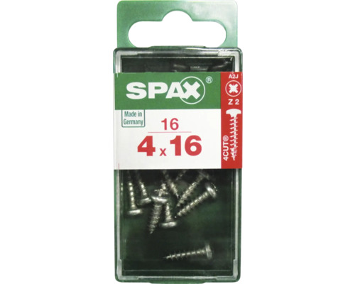 Spax Universalschraube T 20, Halbrundkopf, 4x16 mm, 16 Stück Spax Universalschrauben im Karton, Größe 4 x 16