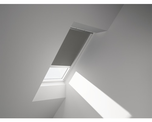 VELUX Verdunkelungsrollo uni grau solarbetrieben Rahmen aluminium DSL C02 0705S