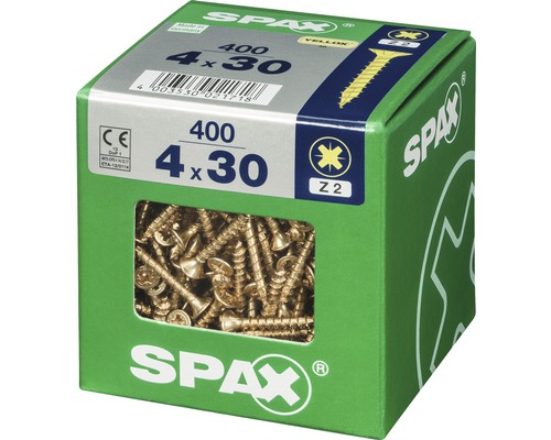 Spax Universalschrauben, 4 x 30 Millimeter, 400 Stück, im Karton