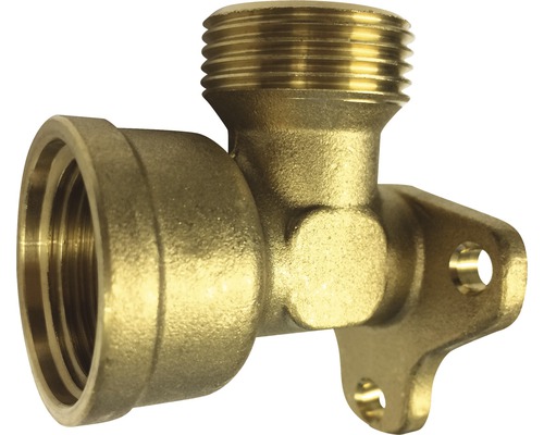 Eckventil aus Messing mit Wandbefestigung