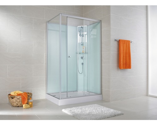 Fertigdusche Schulte Ibiza Stecken rechts 120x80x204 cm Echtglas Klar hell