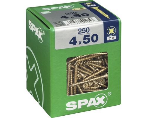Box mit 250 Spax Schrauben, 4 x 50 Millimeter