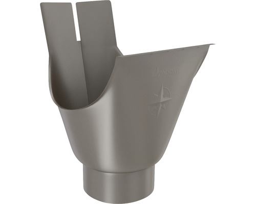 Zambelli Rinnenstutzen Stahl rund Sepiabraun RAL 8014 NW 153 mm Ablauf 100 mm Dachrinnenstutzen aus Kunststoff