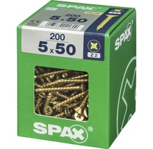 Spax Universalschraube Kreuzschlitz PZ 2, Senkkopf, Holz-Vollgewinde, 5x50 mm, 200 Stück