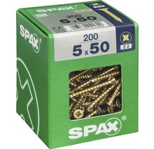Spax Universalschraube Kreuzschlitz PZ 2, Senkkopf, Holz-Vollgewinde, 5x50 mm, 200 Stück