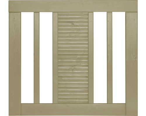 Einzeltor Konsta Fenris ohne Schloßfräsung 90 x 90 cm kesseldruckimprägniert Holzzaun-Element mit horizontalen Lamellen in der Mitte