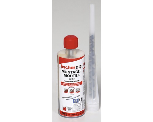 Flasche mit Montagemörtel und Mischdüse