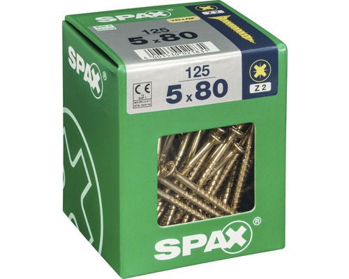 Spax Schrauben 5x80 Millimeter, 125 Stück in einer Verpackung