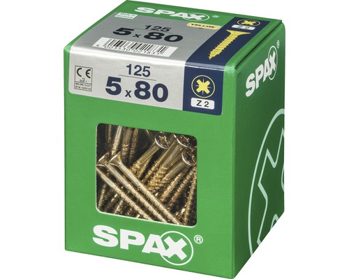 Spax Schrauben 5 x 80 Millimeter in einer Verpackung