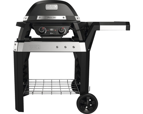 Elektrogriller Weber Pulse 2000 Rollwagen 2200 W schwarz mit Grillfläche 49x39 cm, iGrill-Technologie und LED-Digital-Display