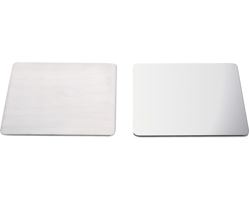 Zwei quadratische Edelstahlplatten