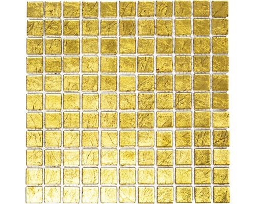 Glasmosaik Crystal Quadrat XCM 8GO15 30,0x30,0 cm gold Quadratische Mosaikfliesen, geeignet für Wand- und Bodenbeläge.