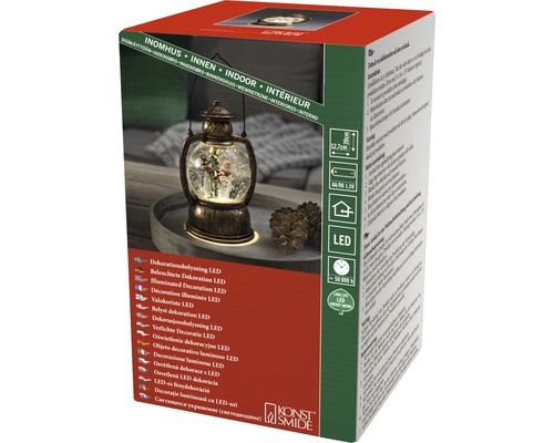 Verpackung einer LED Schneekugel Laterne für den Innenbereich