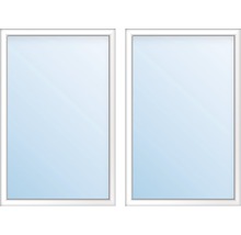 Kunststofffenster 2.Flg.mit Stulppfosten ESG ARON Basic weiß 1100x1450 mm-thumb-0
