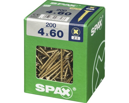 Spax Schrauben, 4x60 Millimeter, 200 Stück