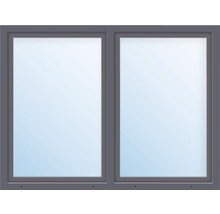 Kunststofffenster 2.Flg.mit Stulppfosten ARON Basic weiß/anthrazit 1450x950 mm-thumb-0