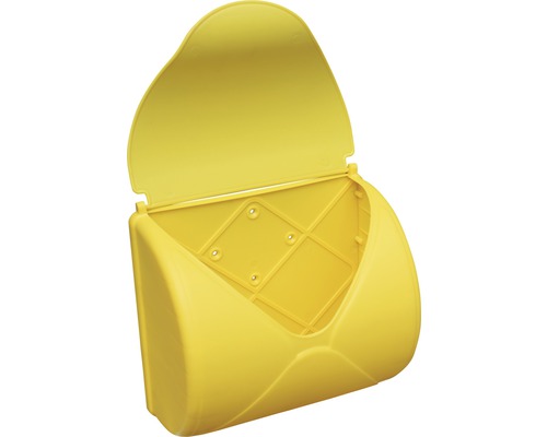 Gelber Briefkasten mit Klappe