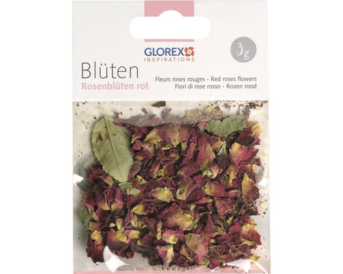 Rosenblüten zum Seifengießen rot 3g Verpackung rote Rosenblüten