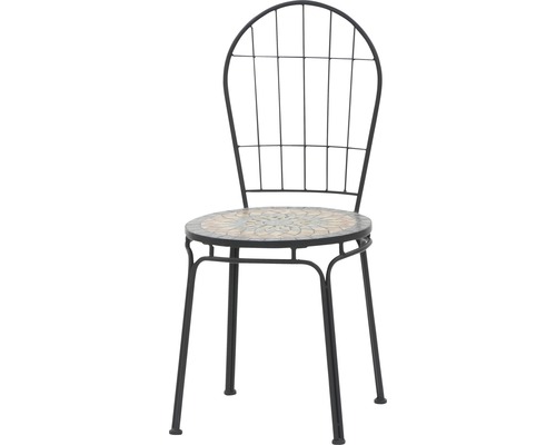 Gartenstuhl mit Mosaiksitzfläche und Metallgestell