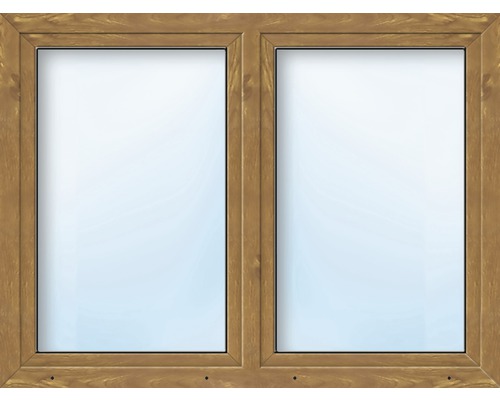 Kunststofffenster 2.Flg.mit Stulppfosten ARON Basic weiß/golden oak 1050x1100 mm-0