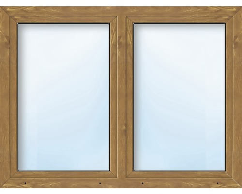 Kunststofffenster 2.Flg.mit Stulppfosten ARON Basic weiß/golden oak 1200x1550 mm-0