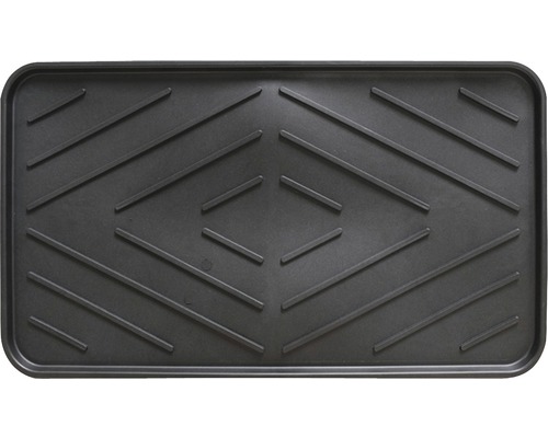 Schuhabtropfwanne schwarz 64x36 cm Schuhabtropfschale mit Rillenmuster