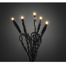 LED-Lichterkette mit warmweißen Lichtern und schwarzem Kabel