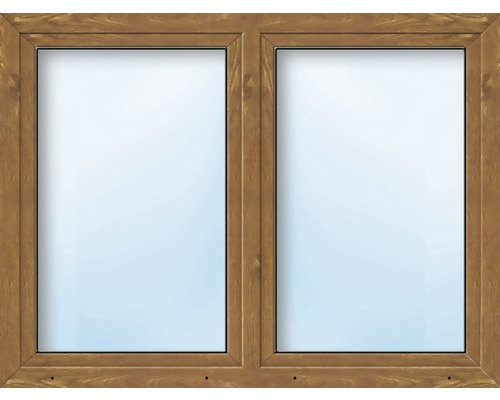 Kunststofffenster 2.Flg.mit Stulppfosten ESG ARON Basic weiß/golden oak 1600x1450 mm-0